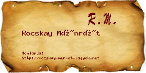 Rocskay Ménrót névjegykártya